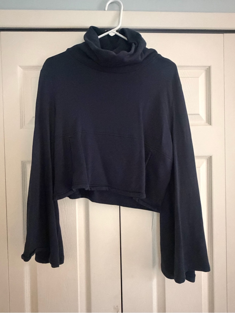FP Movement by Free People Navy Cropped Cowl Neck Sweater